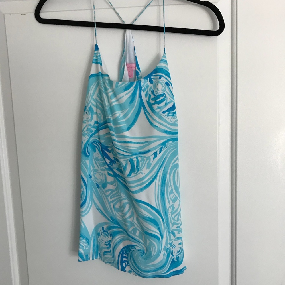 Lilly Pulitzer blue silk camisole
